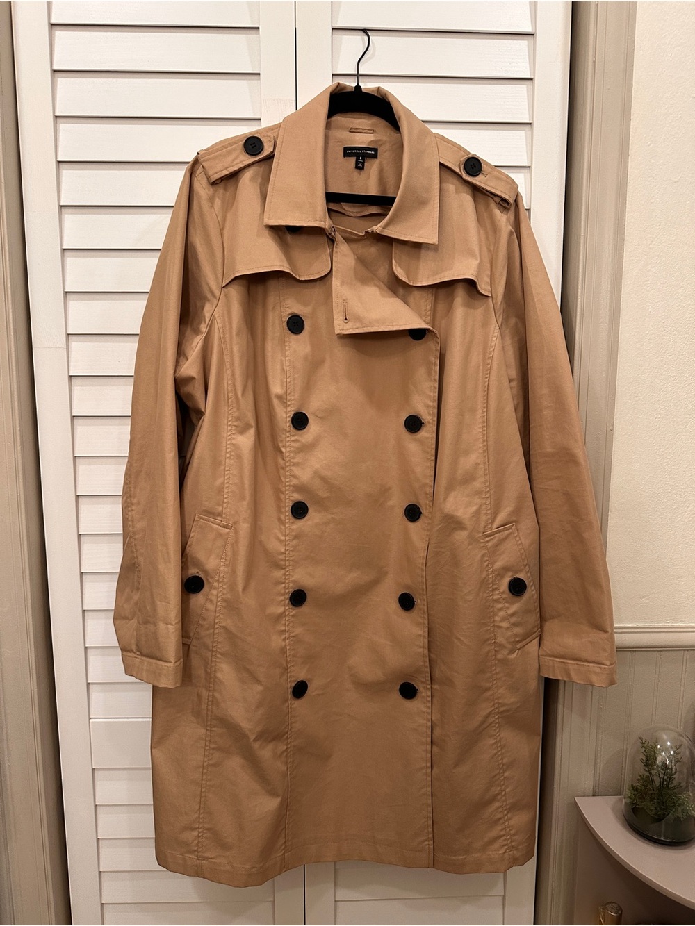 Universal Standard Tan Double-Breasted Trench Coat Size L